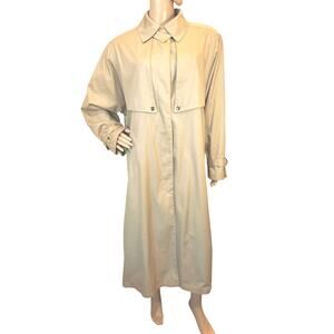 VTG 80’s J.G. Hook Trench Coat Sz 14 Khaki Tan Removable Liner USA Made Mob Wife